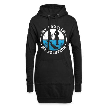 Freediving My Problem My Pictogram Dad Mom Diving - Hoodie-Kleid - Schwarz - Vorne