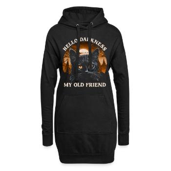 Hello Darkness My Old Friend - Hoodie-Kleid - Schwarz - Vorne