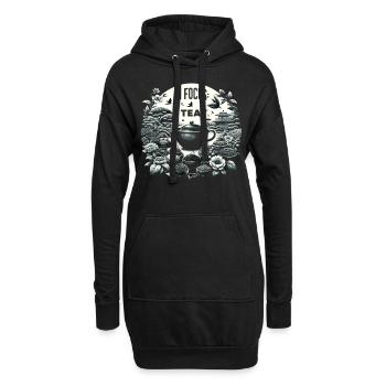 Variété de thés dans le jardin - Sweat-shirt à capuche long Femme - noir - Devant