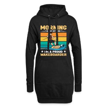 Wakeboarder Morning Is Not My Time Water Sports - Hoodie-Kleid - Schwarz - Vorne