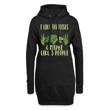 I Like Tortoises and Maybe 3 People Tortoise Turtl - Hoodie-Kleid - Schwarz - Vorne