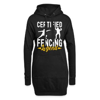 Fechten Fechtsport - Hoodie-Kleid - Schwarz - Vorne