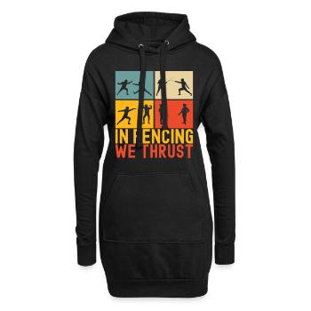 Fechten Fechtsport - Hoodie-Kleid - Schwarz - Vorne