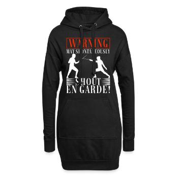 Fechten Fechtsport - Hoodie-Kleid - Schwarz - Vorne