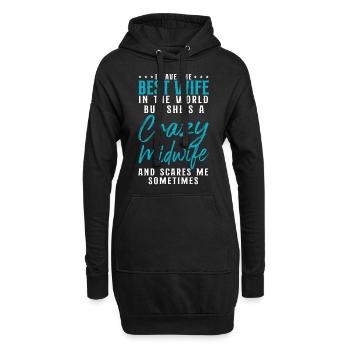 Infirmière Sage-femme Accoucheuse Femme - Sweat-shirt à capuche long Femme - noir - Devant