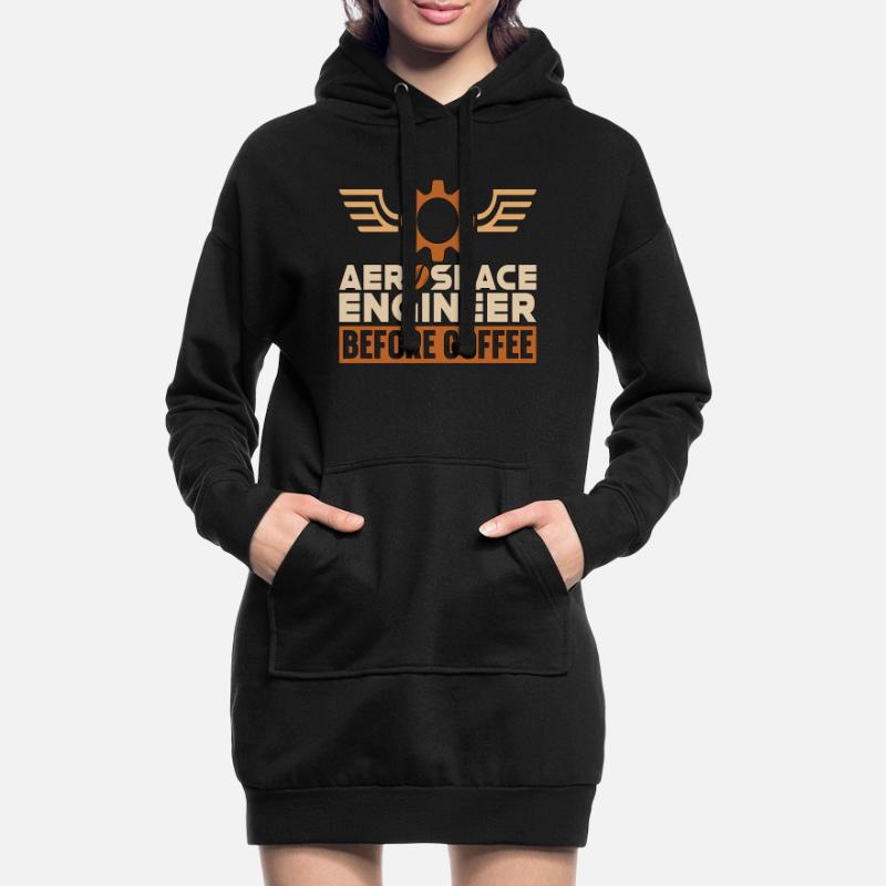 Aerospace Engineer Before Engineering Coffee Lover Hoodie-Kleid