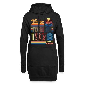 Jahrestag Februar 1978. Geschenk Februar 1978. - Hoodie-Kleid - Schwarz - Vorne