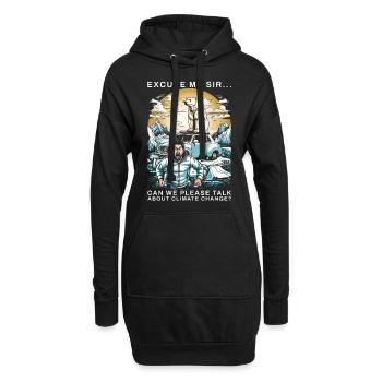 Climate Change Polar Bear - Hoodie-Kleid - Schwarz - Vorne