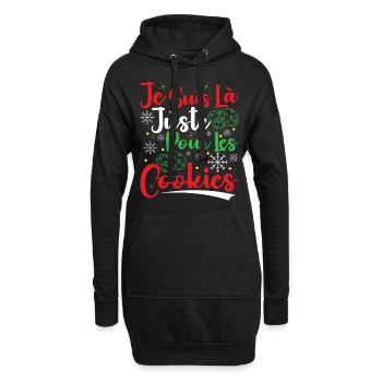 Noel Je Suis Là Juste Pour Les Cookies Noël Femme - Sweat-shirt à capuche long Femme - noir - Devant