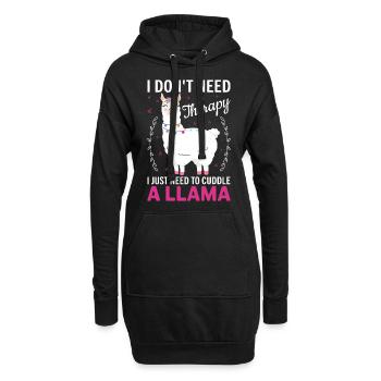 Je n’ai pas besoin de Theraphi, j’ai juste besoin d’un Lama-Lama - Sweat-shirt à capuche long Femme - noir - Devant