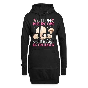 Champignons- Mushrooms- Pilze Geschenkidee - Hoodie-Kleid - Schwarz - Vorne
