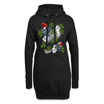 pfeilgiftfrosch - Hoodie-Kleid - Schwarz - Vorne