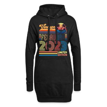 Birthday February 2023. Gift February 2023. - Hoodie Dress - black - Front