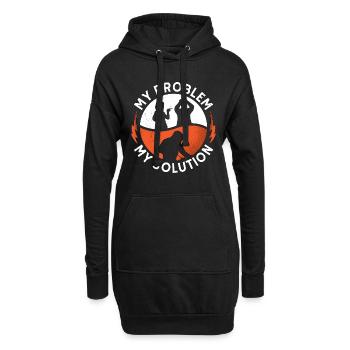 Soudeur Mon problème Ma solution Pictogramme Papa Maman - Sweat-shirt à capuche long Femme - noir - Devant