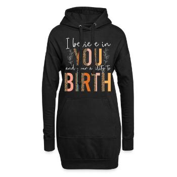 Infirmière spécialisée dans le travail et l’accouchement - Sweat-shirt à capuche long Femme - noir - Devant