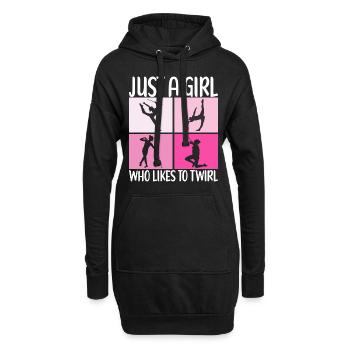 Majorette Gymnastique Majorettes Bâton Twirling - Sweat-shirt à capuche long Femme - noir - Devant