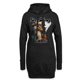Smoking Gans, Humor, Spaß Fun, - Hoodie-Kleid - Schwarz - Vorne