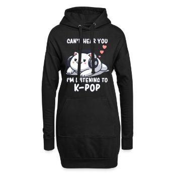 K-Pop KPop Chat Coréen Musique - Sweat-shirt à capuche long Femme - noir - Devant