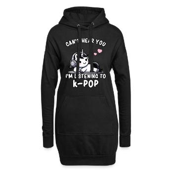 K-Pop KPop Licorne de la musique coréenne - Sweat-shirt à capuche long Femme - noir - Devant