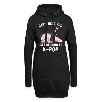 K-Pop KPop Musique Coréenne Axolotl - Sweat-shirt à capuche long Femme - noir - Devant