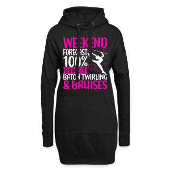 Majorette Gymnastique Majorettes Bâton Twirling - Sweat-shirt à capuche long Femme - noir - Devant