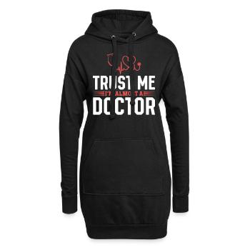 Médecin hospitalier - Croyez-moi, je suis presque un médecin - Sweat-shirt à capuche long Femme - noir - Devant