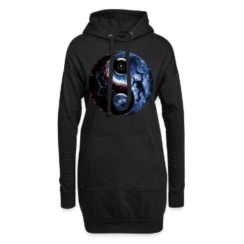 Yin Yang - Hoodie-Kleid - Schwarz - Vorne
