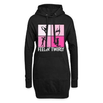 Majorette Gymnastique Majorettes Bâton Twirling - Sweat-shirt à capuche long Femme - noir - Devant