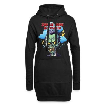 Mode zombie activé, Fun, Fun, Humour, Drôle, - Sweat-shirt à capuche long Femme - noir - Devant