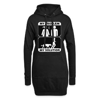 Greyhound Lover My Problem My Pictogram Dad Mom - Hoodie-Kleid - Schwarz - Vorne