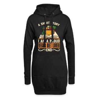 Amateur de régime végétalien Une histoire courte Je suis à base de plantes - Sweat-shirt à capuche long Femme - noir - Devant