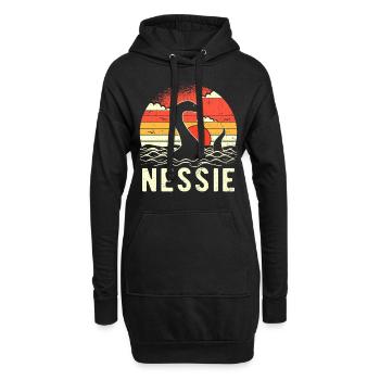 Nessie Loch Ness Monster - Hoodie-Kleid - Schwarz - Vorne