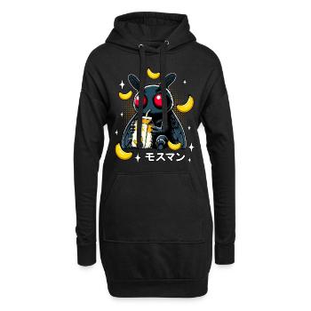 Mothman Bananen Milchshake - Hoodie-Kleid - Schwarz - Vorne
