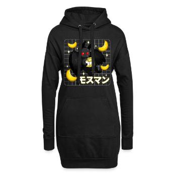 Mothman Bananen Milchshake - Hoodie-Kleid - Schwarz - Vorne