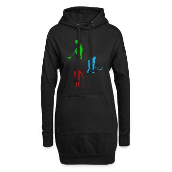 Silhouettes de joueur de floorball Silhouette de floorball - Sweat-shirt à capuche long Femme - noir - Devant