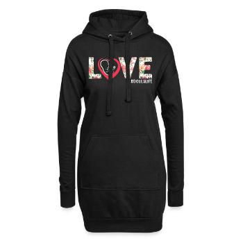 Doula Birth Worker Flower Heart - Hoodie-Kleid - Schwarz - Vorne