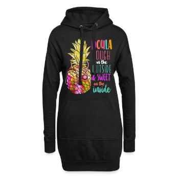 Doula Travailleuse à la naissance Doula ananas - Sweat-shirt à capuche long Femme - noir - Devant