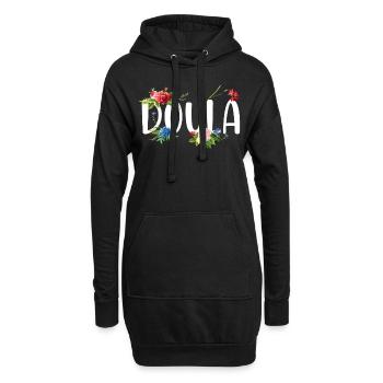 Doula Birth Worker Flower - Hoodie-Kleid - Schwarz - Vorne