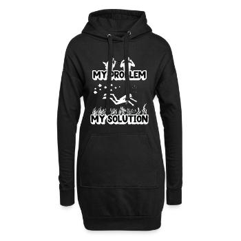 Biologiste marin Mon problème Mon pictogramme Papa Maman - Sweat-shirt à capuche long Femme - noir - Devant