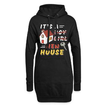 C’est une nouvelle maison - Sweat-shirt à capuche long Femme - noir - Devant