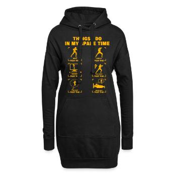 Dinge, die ich in meiner Freizeit mache Muay Thai - Hoodie-Kleid - Schwarz - Vorne