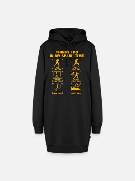 Dinge, die ich in meiner Freizeit mache Muay Thai - Hoodie-Kleid - Schwarz