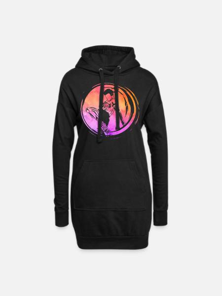 Muay Thai - Hoodie-Kleid - Schwarz