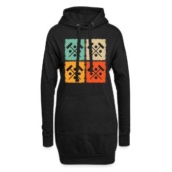 Maillet de croquet Balle de croquet Joueur de croquet - Sweat-shirt à capuche long Femme - noir - Devant