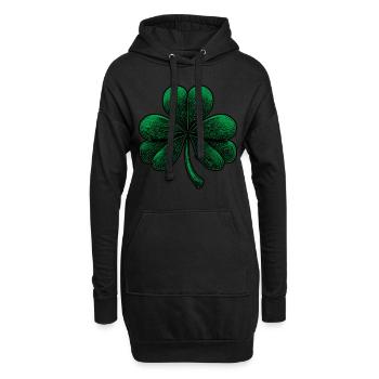 Trèfle vert à trois feuilles - Sweat-shirt à capuche long Femme - noir - Devant