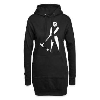 Playing Croquet - Funny Croquet Stick Figure - Hoodie-Kleid - Schwarz - Vorne