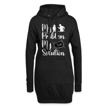 Savonnier Mon problème Ma solution Pictogramme Maman Papa - Sweat-shirt à capuche long Femme - noir - Devant