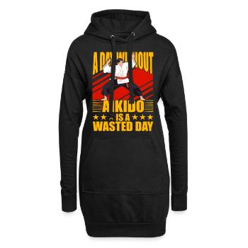 Une journée sans Aïkido est une journée perdue - Sweat-shirt à capuche long Femme - noir - Devant