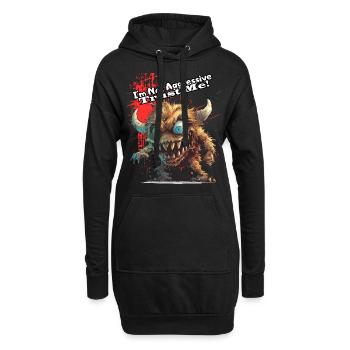 Je ne suis pas agressif croyez-moi, Humour, Spaß, Fun, - Sweat-shirt à capuche long Femme - noir - Devant