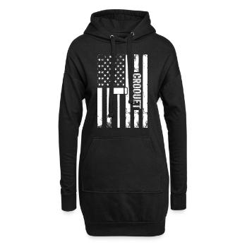 Croquet Player Croquet US Flag Croquet - Hoodie-Kleid - Schwarz - Vorne